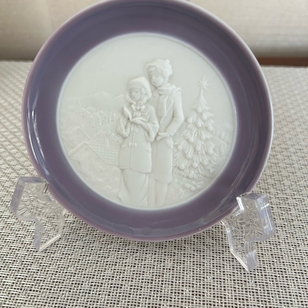 Purple and White Decorative Plate